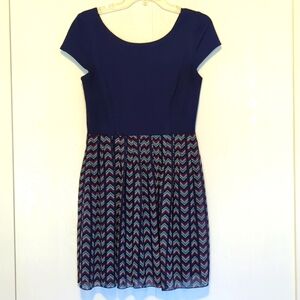Juniors Speechless Navy Blue Chevron Dress Size 9